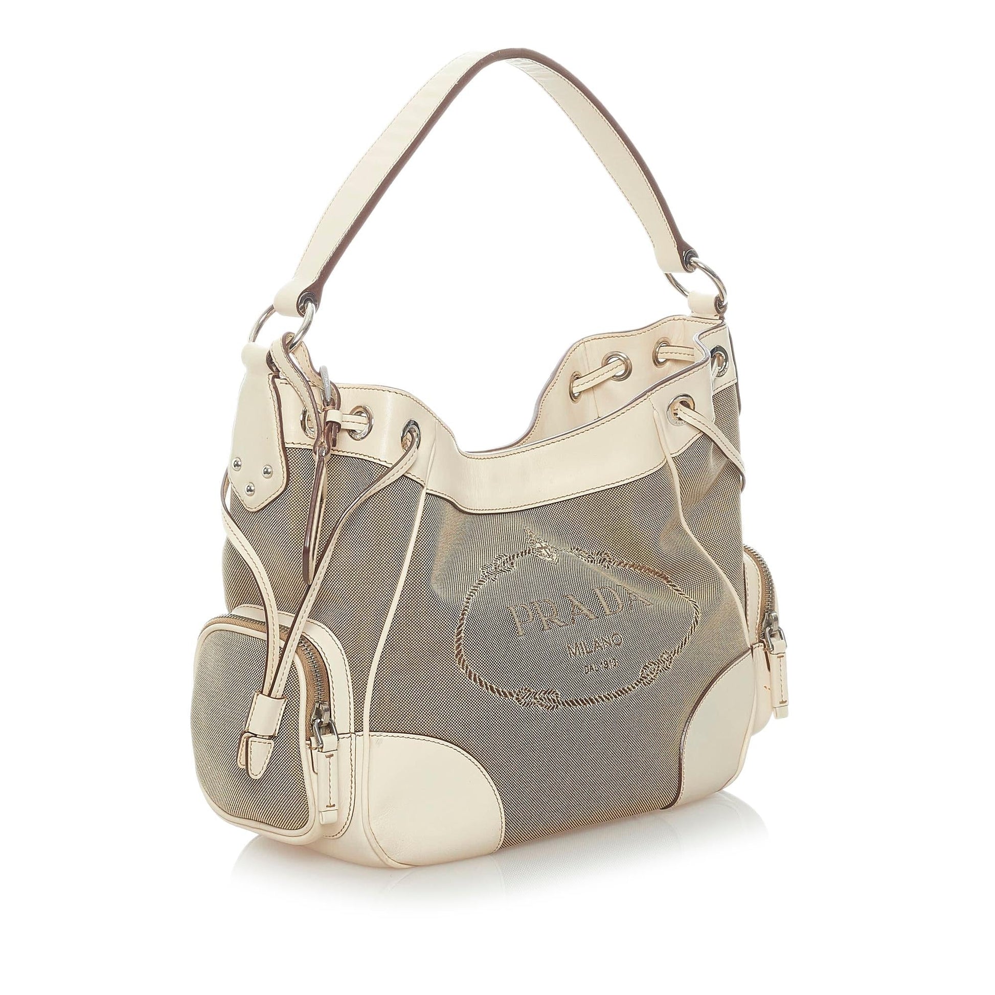 Prada Canapa Logo Canvas Handbag Style 2 - Rovelle Bags