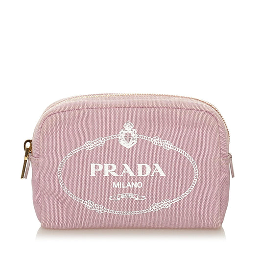 Prada Canapa Logo Canvas Pouch - Rovelle Bags