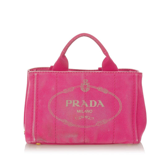 Prada Canapa Logo Canvas Satchel Style 33 - Rovelle Bags