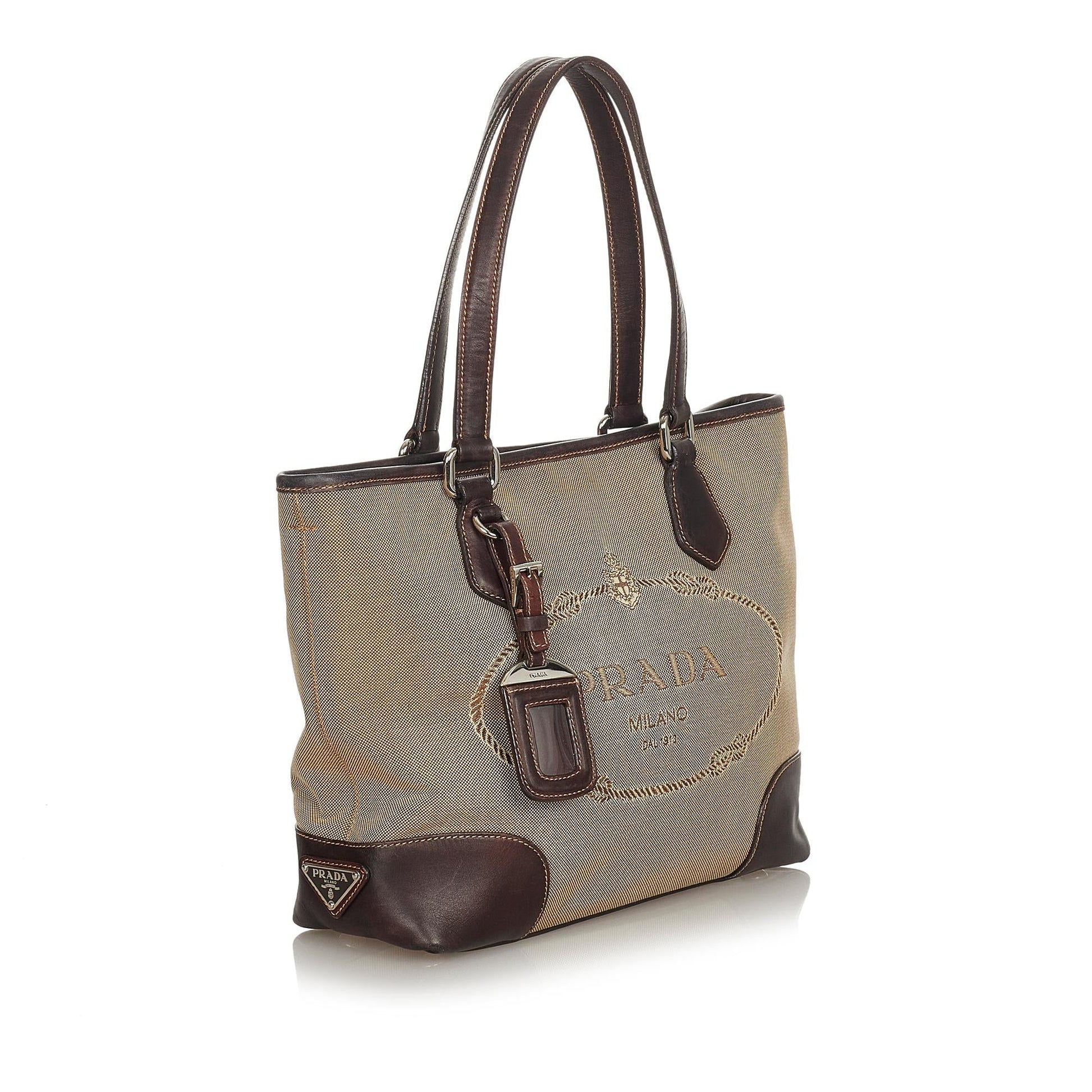 Prada Canapa Logo Canvas Satchel Style 27 - Rovelle Bags