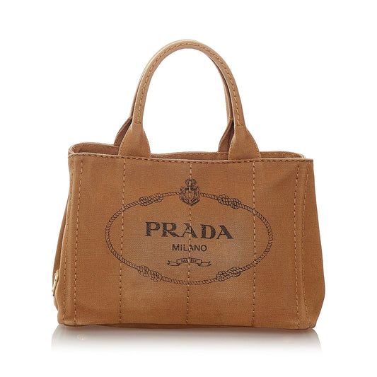 Prada Canapa Logo Canvas Satchel Style 25 - Rovelle Bags
