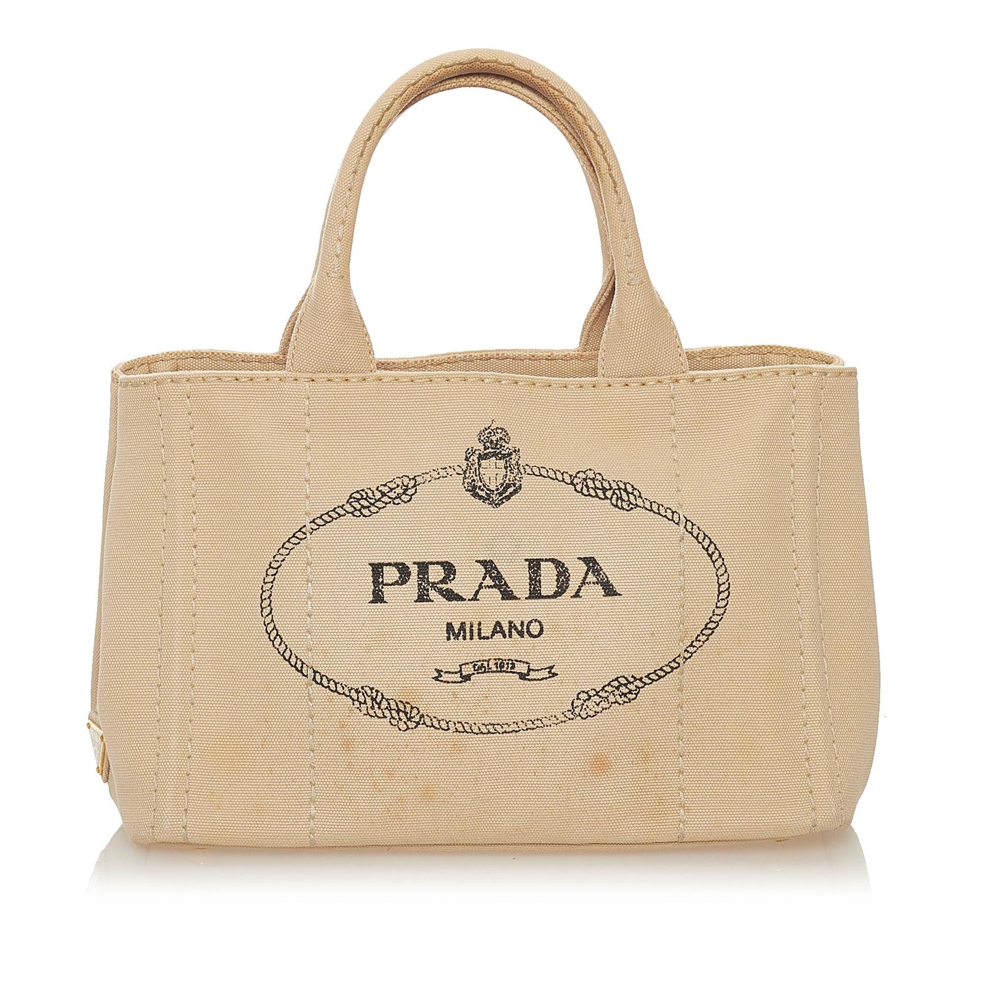 Prada Canapa Logo Canvas Satchel Style 24 - Rovelle Bags