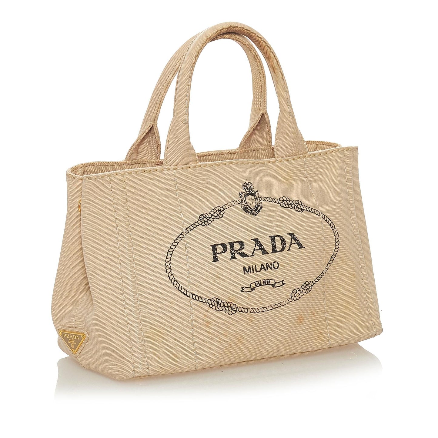 Prada Canapa Logo Canvas Satchel Style 24 - Rovelle Bags