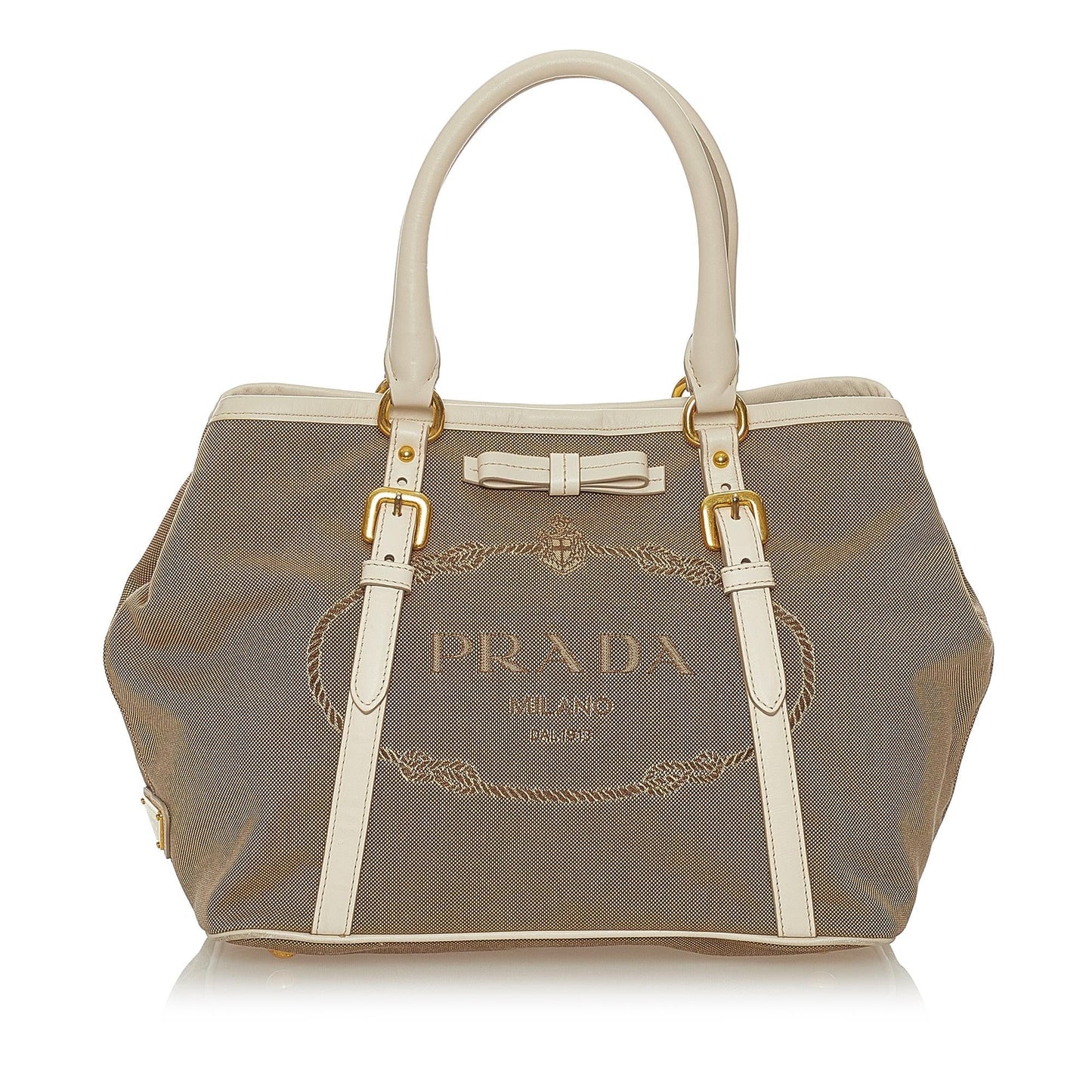 Prada Canapa Logo Canvas Satchel Style 23 - Rovelle Bags