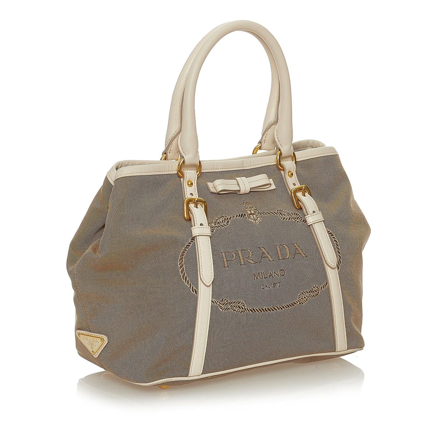 Prada Canapa Logo Canvas Satchel Style 23 - Rovelle Bags