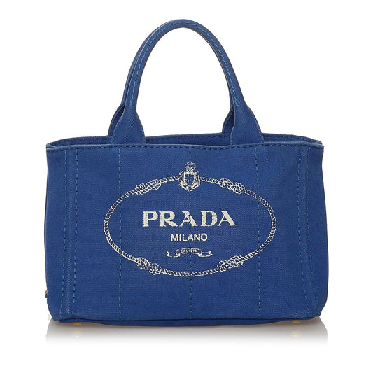 Prada Canapa Logo Canvas Satchel Style 20 - Rovelle Bags