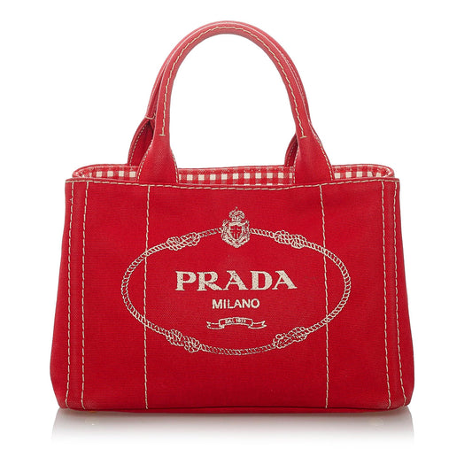 Prada Canapa Logo Canvas Satchel Style 18 - Rovelle Bags