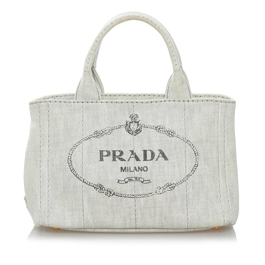 Prada Canapa Logo Canvas Satchel Style 17 - Rovelle Bags