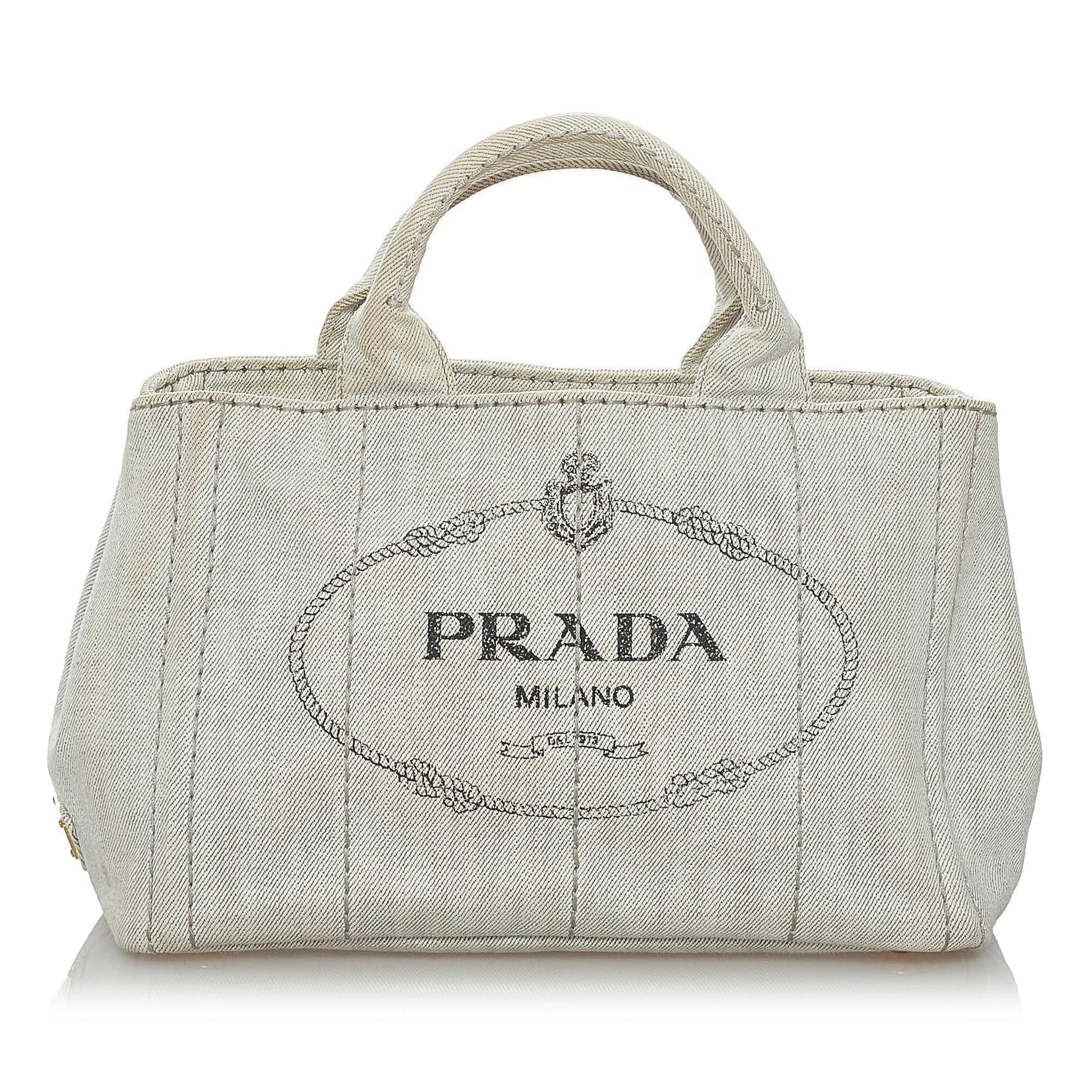 Prada Canapa Logo Canvas Satchel Style 16 - Rovelle Bags