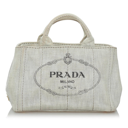 Prada Canapa Logo Canvas Satchel Style 16 - Rovelle Bags