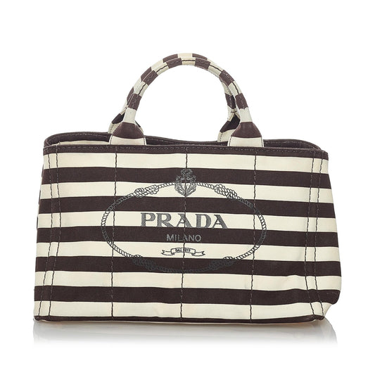 Prada Canapa Logo Canvas Satchel Style 14 - Rovelle Bags
