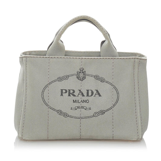 Prada Canapa Logo Canvas Satchel Style 13 - Rovelle Bags