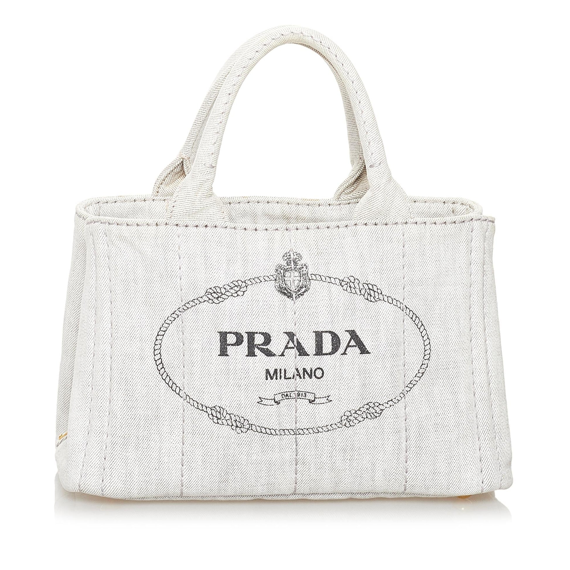 Prada Canapa Logo Canvas Satchel Style 10 - Rovelle Bags