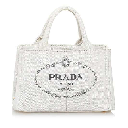 Prada Canapa Logo Canvas Satchel Style 10 - Rovelle Bags