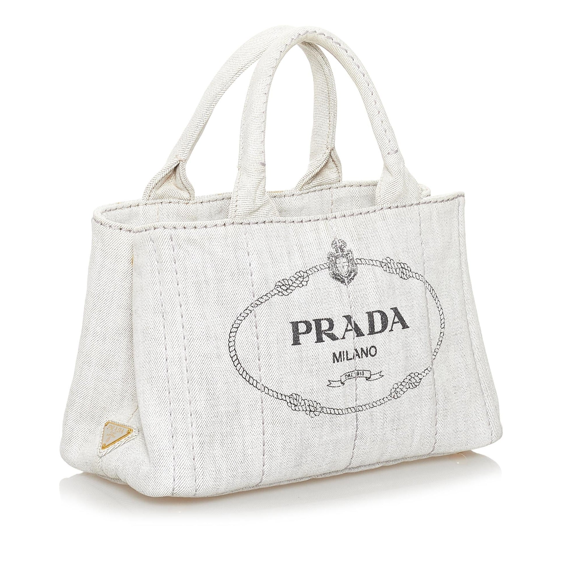 Prada Canapa Logo Canvas Satchel Style 10 - Rovelle Bags