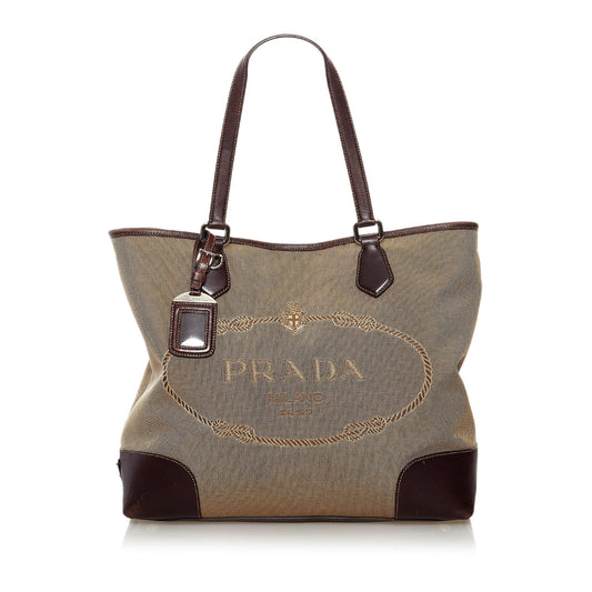 Prada Canapa Logo Canvas Satchel Style 8 - Rovelle Bags
