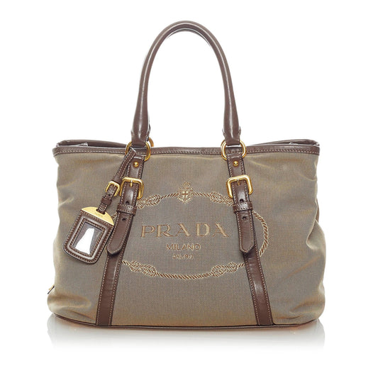 Prada Canapa Logo Canvas Satchel Style 5 - Rovelle Bags