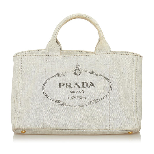 Prada Canapa Logo Canvas Satchel Style 2 - Rovelle Bags