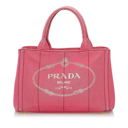 Prada Canapa Logo Canvas Satchel - Rovelle Bags