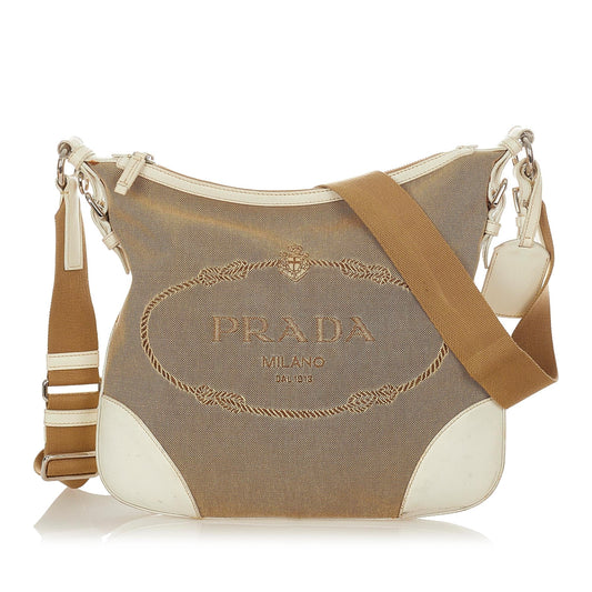 Prada Canapa Logo Canvas Shoulder Bag Style 8 - Rovelle Bags