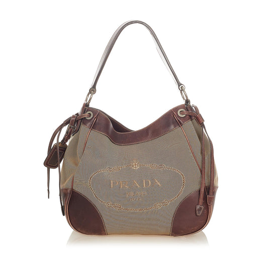 Prada Canapa Logo Canvas Shoulder Bag Style 7 - Rovelle Bags