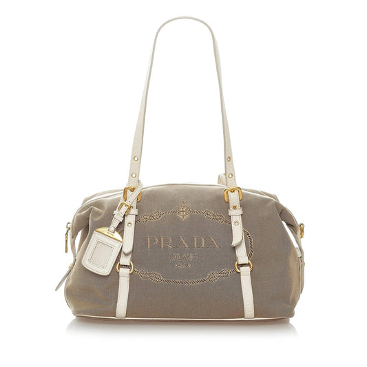 Prada Canapa Logo Canvas Shoulder Bag Style 6 - Rovelle Bags