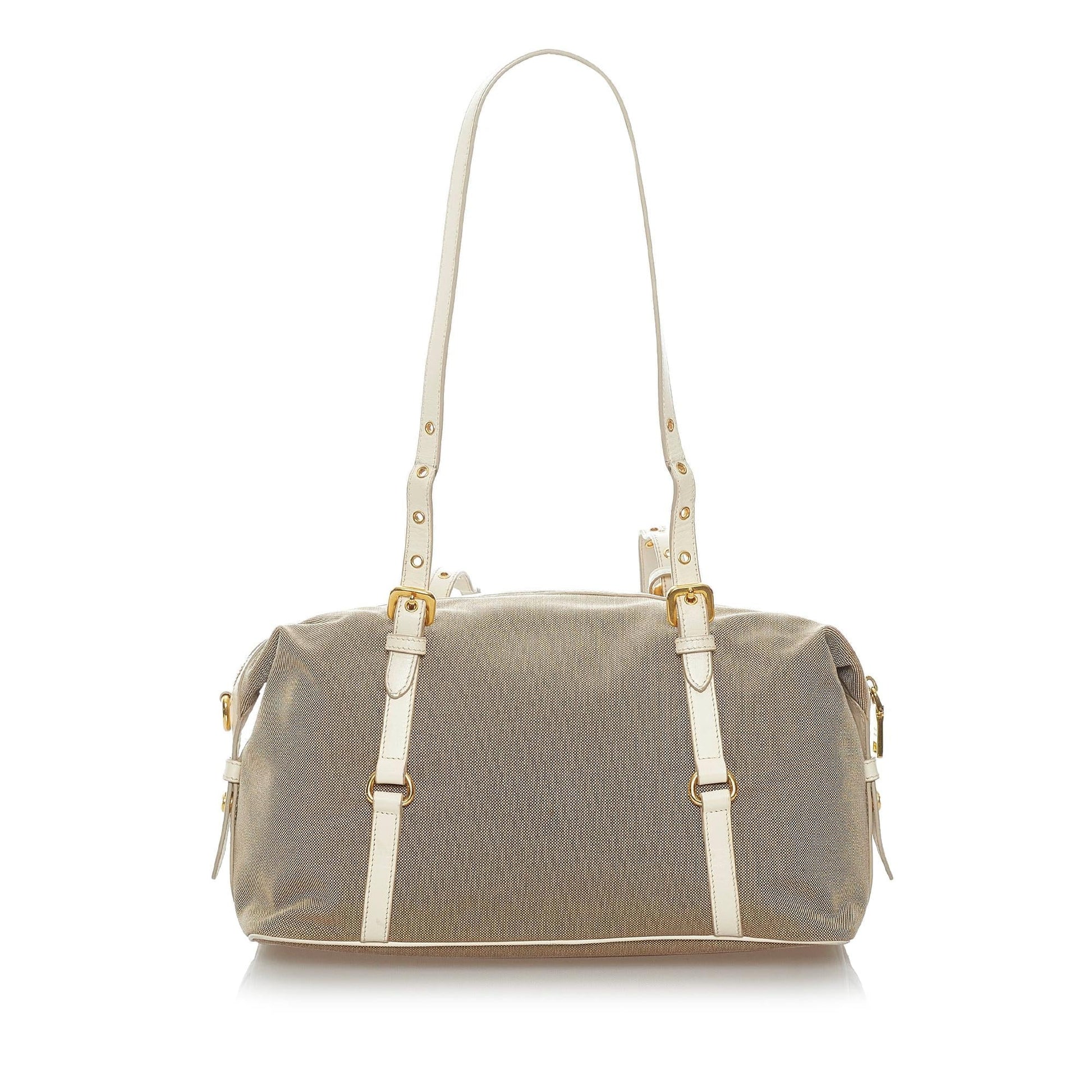 Prada Canapa Logo Canvas Shoulder Bag Style 3 - Rovelle Bags