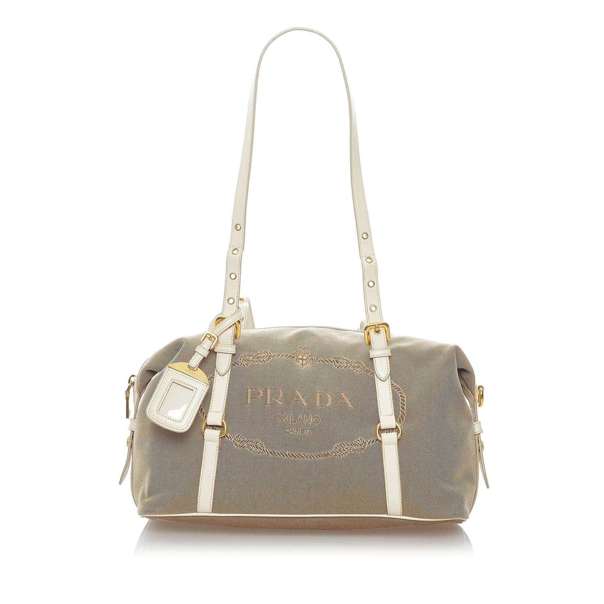 Prada Canapa Logo Canvas Shoulder Bag Style 3 - Rovelle Bags