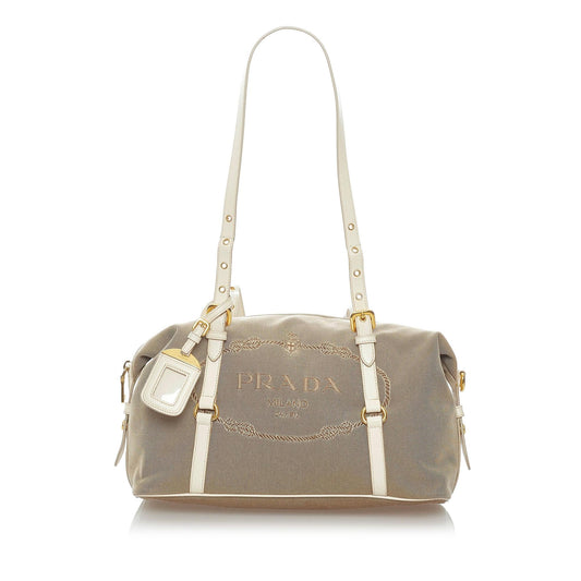 Prada Canapa Logo Canvas Shoulder Bag Style 3 - Rovelle Bags