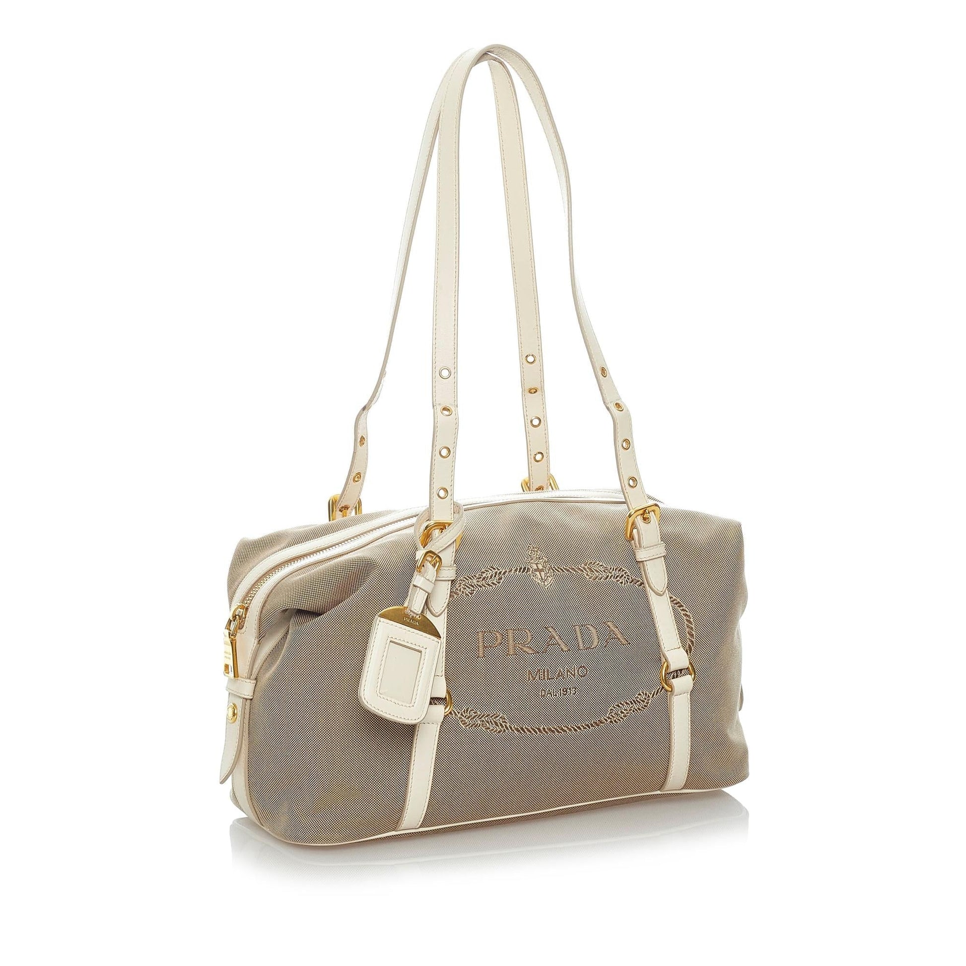 Prada Canapa Logo Canvas Shoulder Bag Style 3 - Rovelle Bags