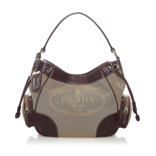 Prada Canapa Logo Canvas Shoulder Bag Style 5 - Rovelle Bags