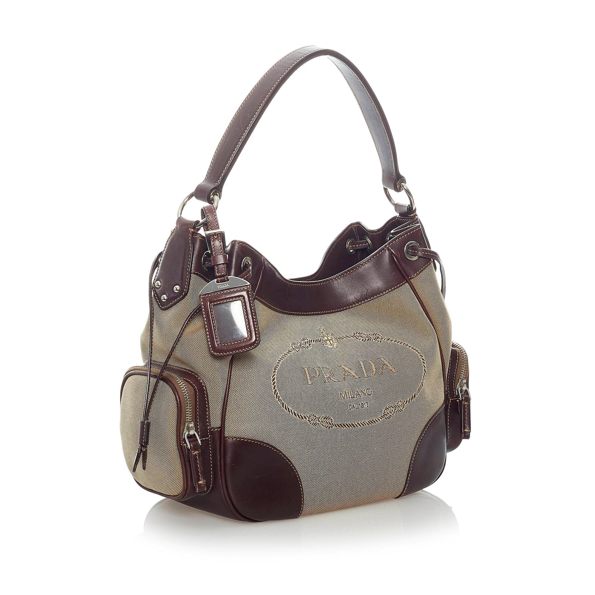 Prada Canapa Logo Canvas Shoulder Bag Style 5 - Rovelle Bags