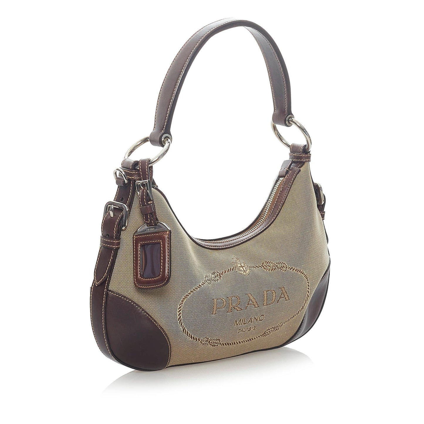 Prada Canapa Logo Canvas Shoulder Bag - Rovelle Bags