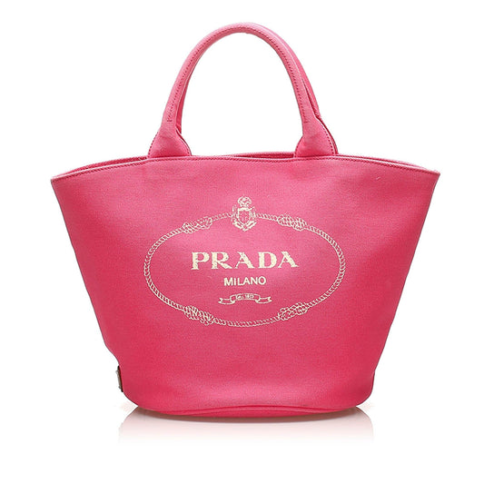 Prada Canapa Logo Canvas Tote Bag Style 11 - Rovelle Bags