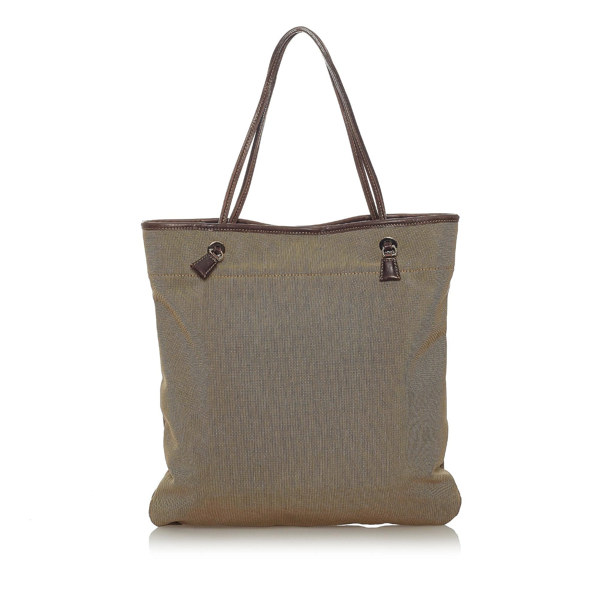 Prada Canapa Logo Canvas Tote Bag Style 7 - Rovelle Bags