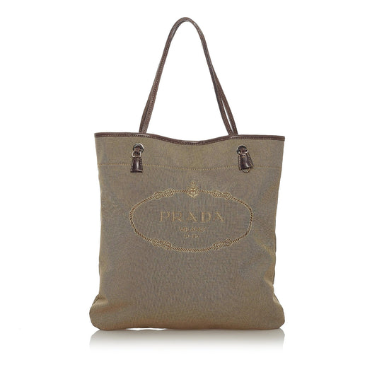 Prada Canapa Logo Canvas Tote Bag Style 7 - Rovelle Bags
