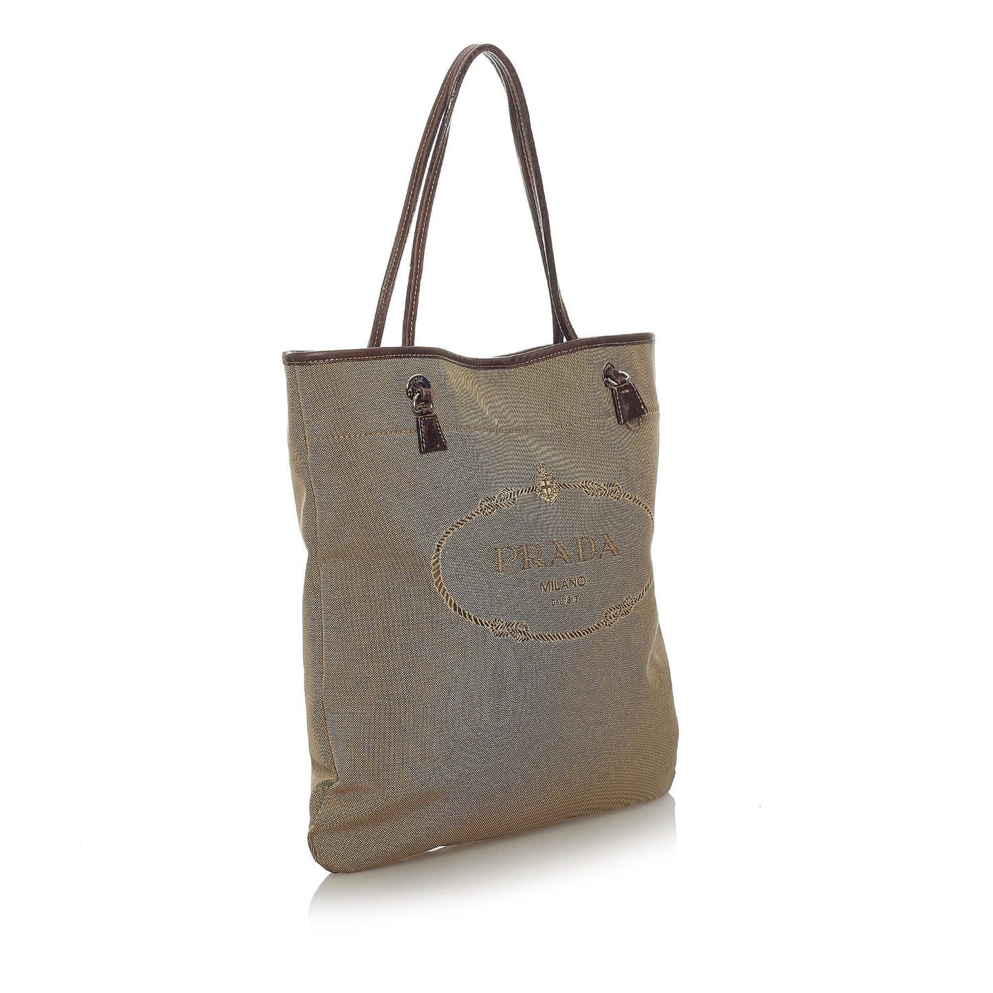 Prada Canapa Logo Canvas Tote Bag Style 7 - Rovelle Bags