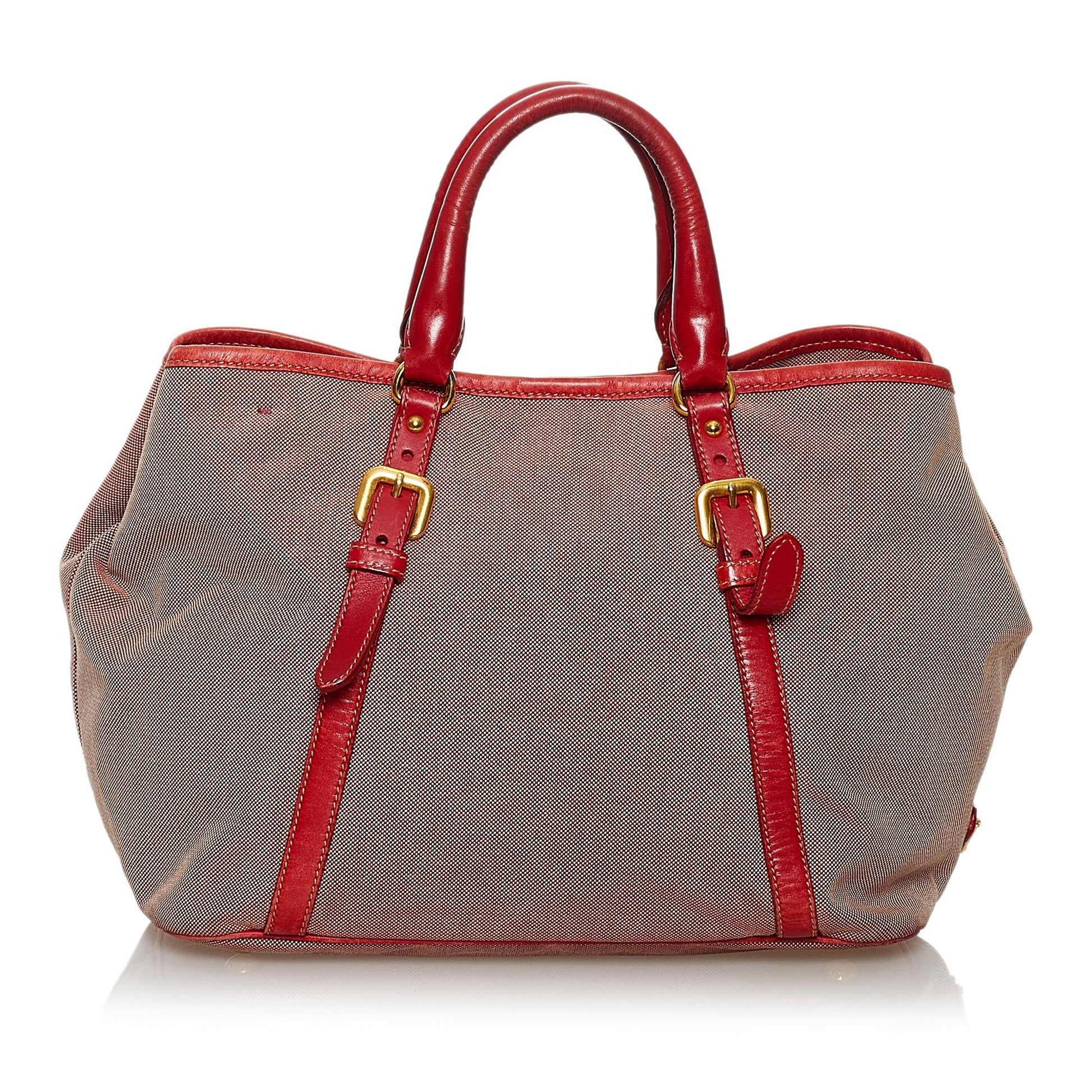 Prada Canapa Logo Canvas Tote Bag Style 4 - Rovelle Bags