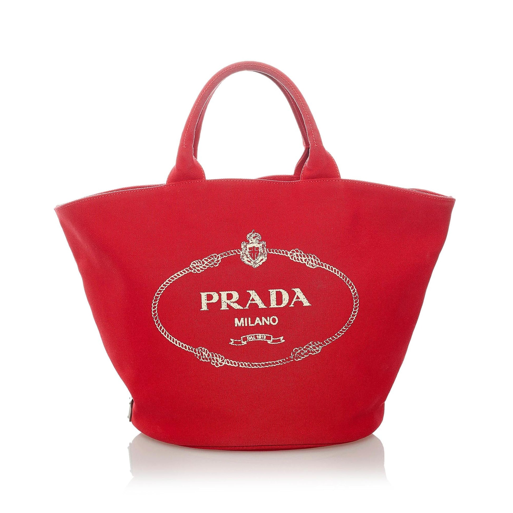 Prada Canapa Logo Canvas Tote Bag Style 3 - Rovelle Bags