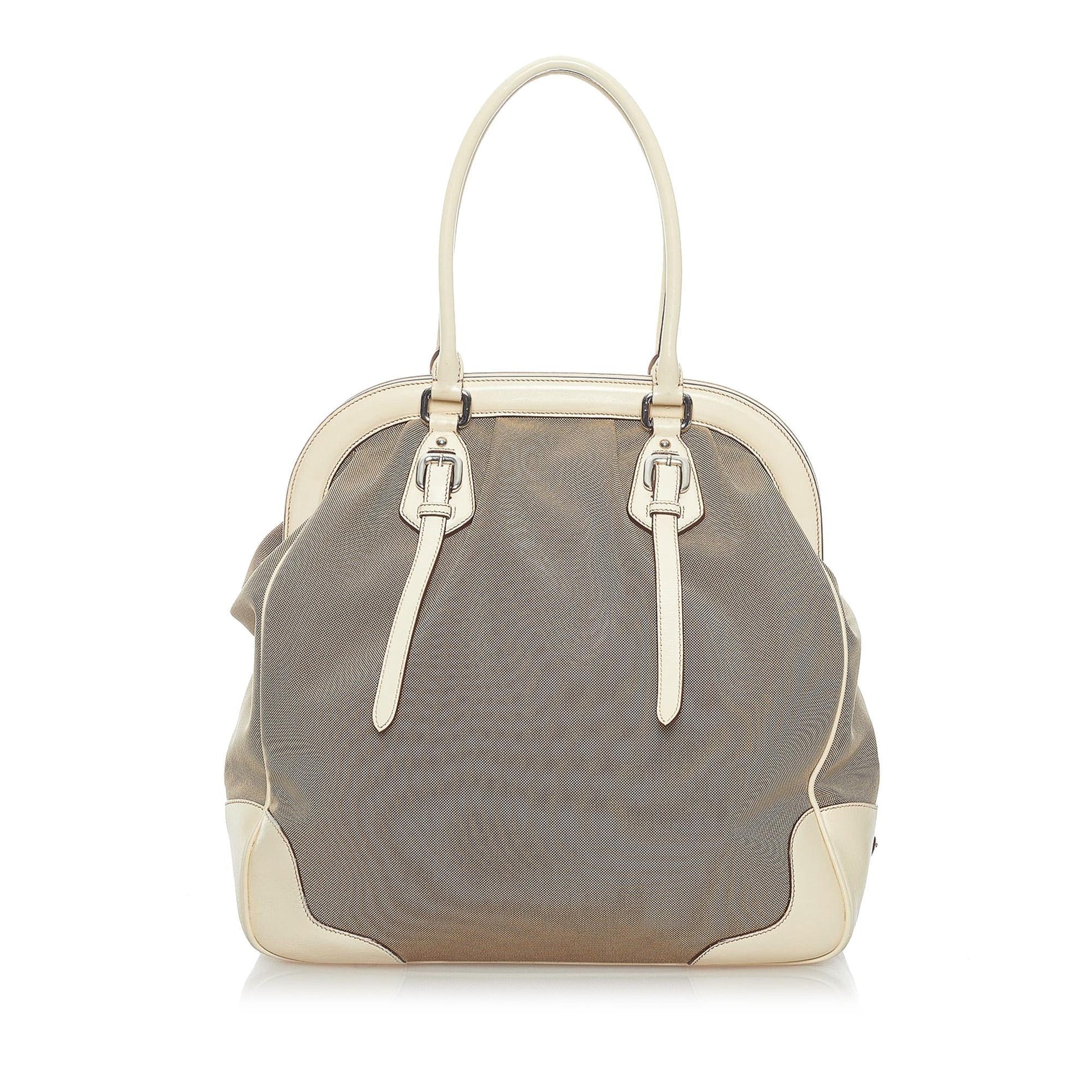Prada Canapa Logo Canvas Tote Bag Style 2 - Rovelle Bags