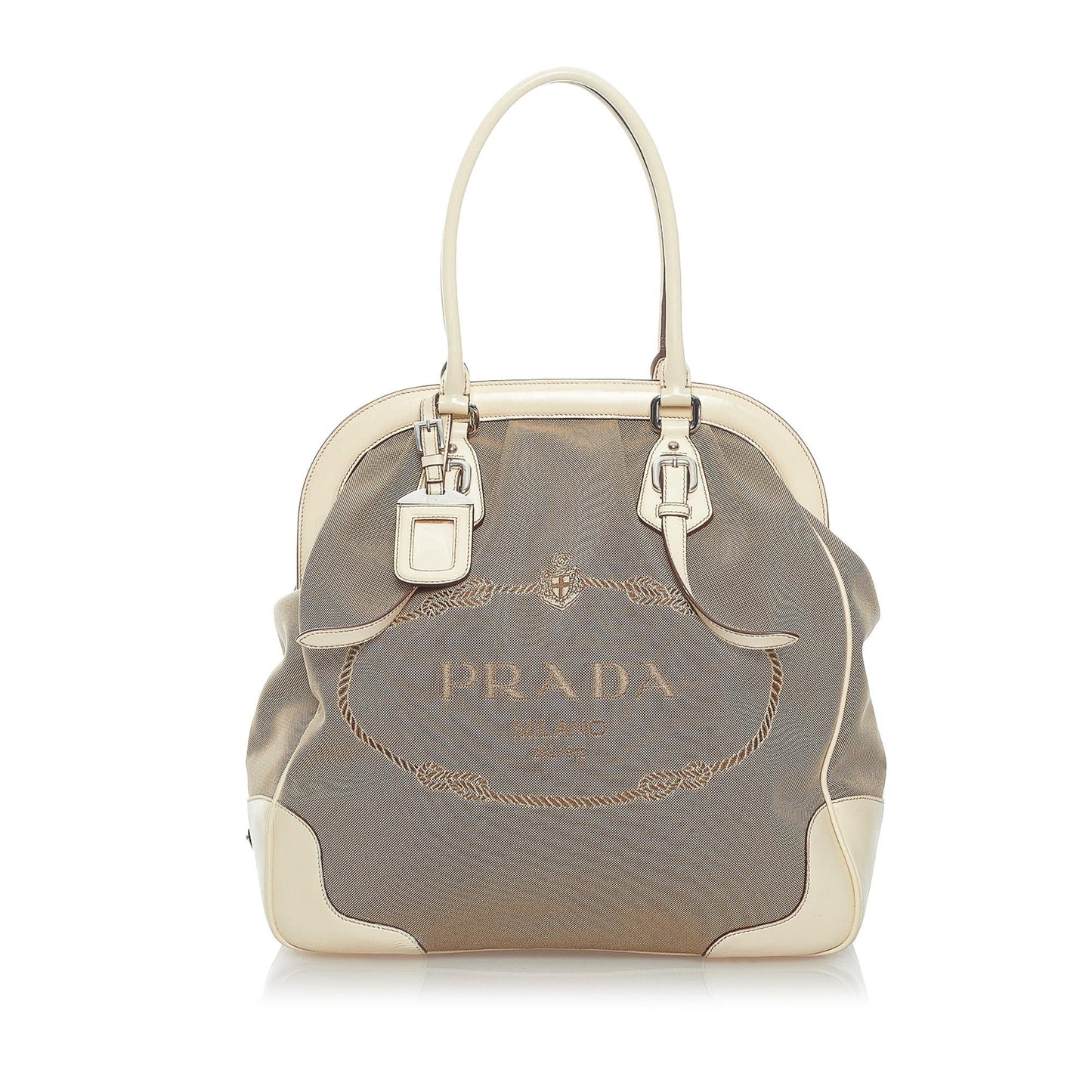 Prada Canapa Logo Canvas Tote Bag Style 2 - Rovelle Bags