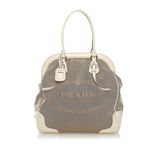 Prada Canapa Logo Canvas Tote Bag Style 2 - Rovelle Bags