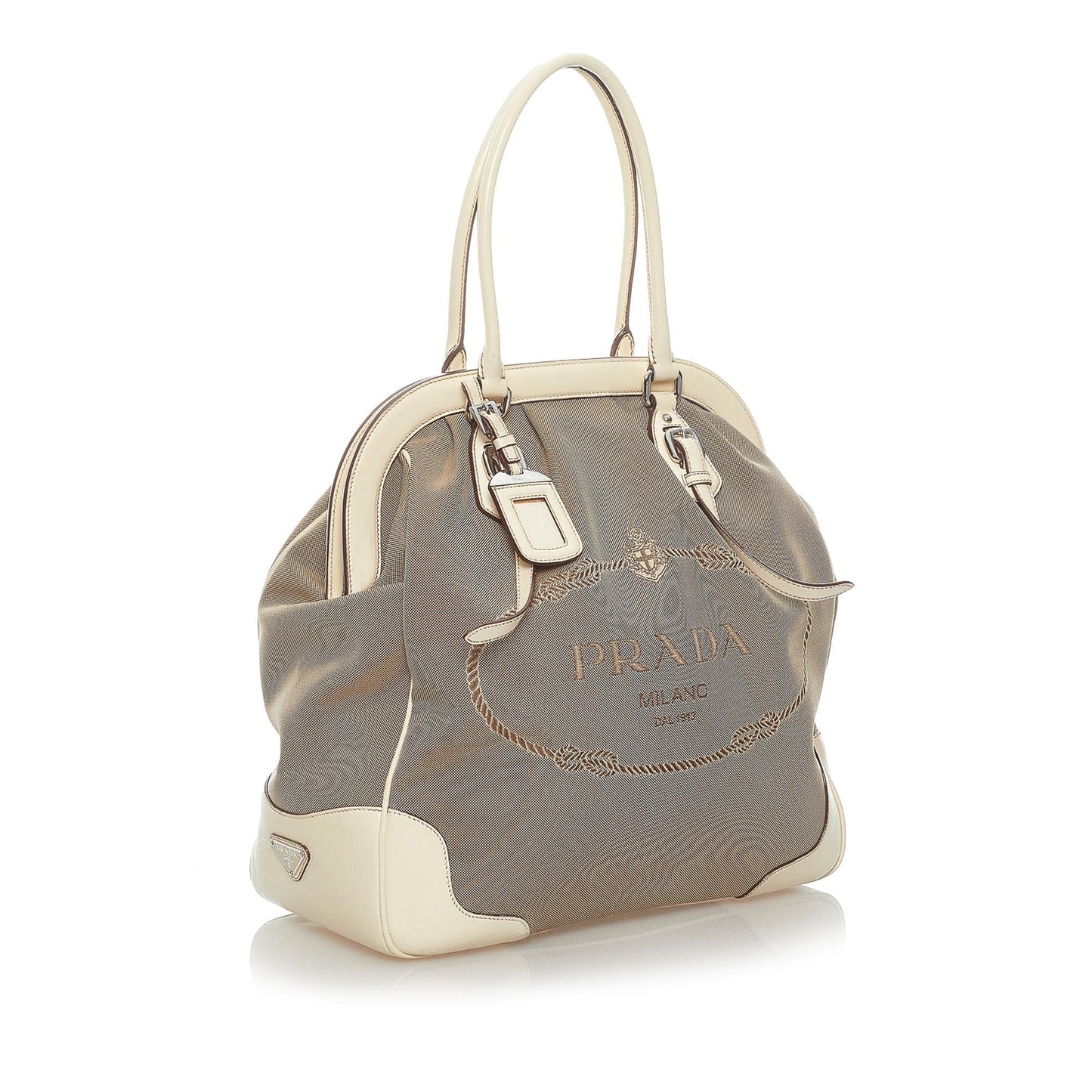 Prada Canapa Logo Canvas Tote Bag Style 2 - Rovelle Bags