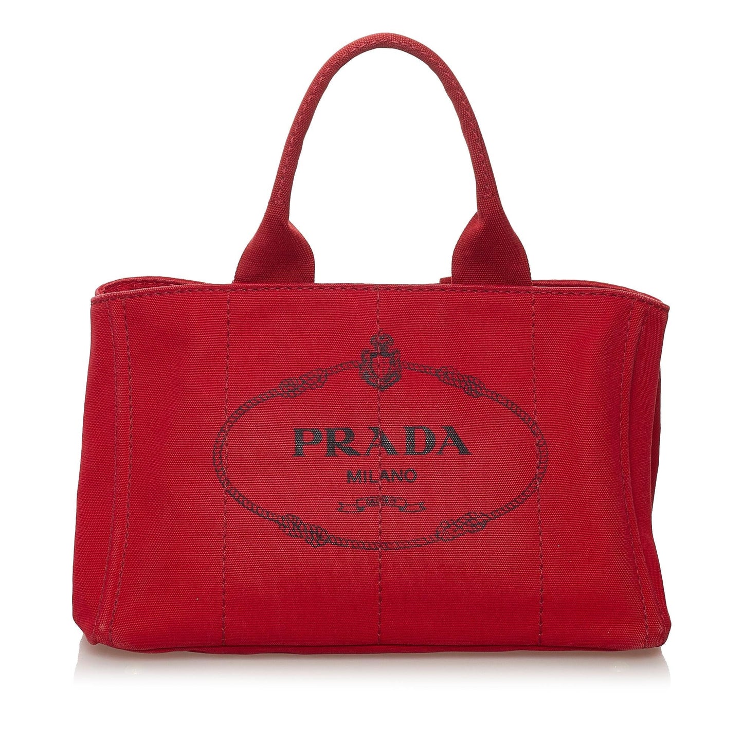 Prada Canapa Logo Canvas Tote Bag - Rovelle Bags