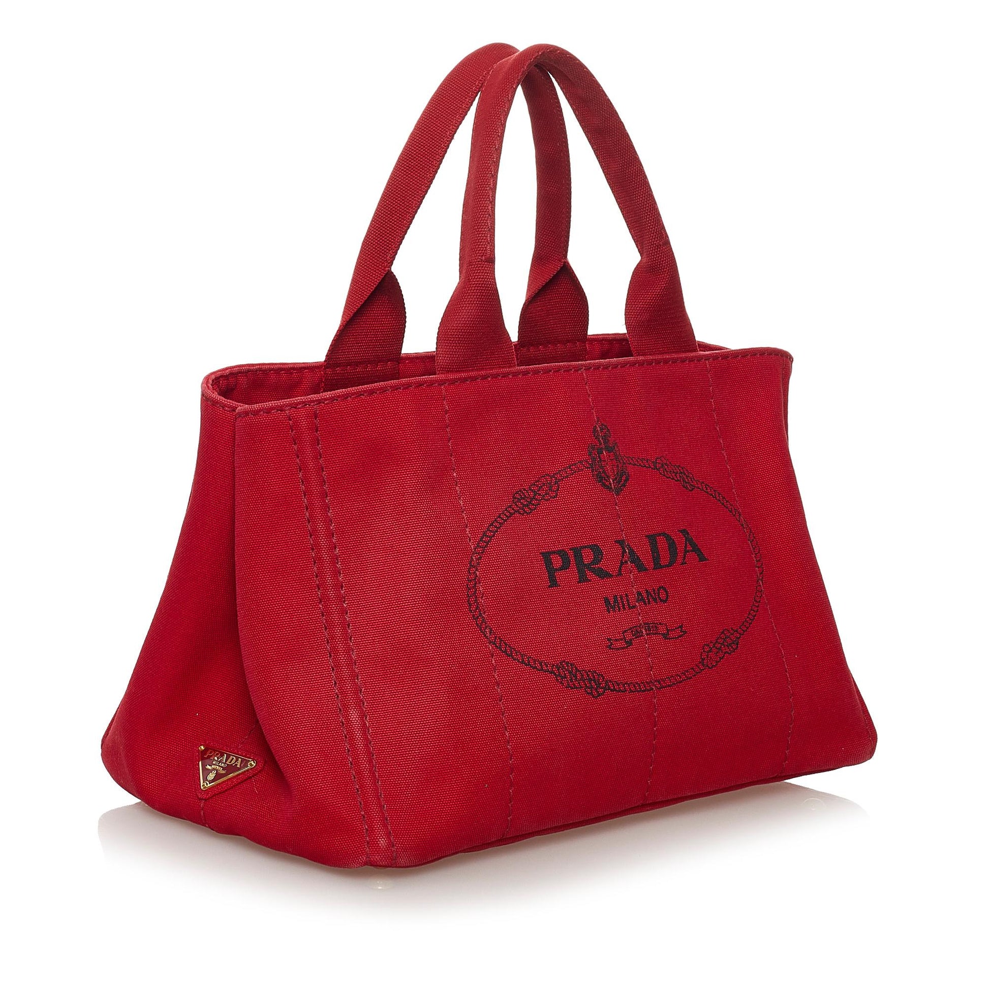 Prada Canapa Logo Canvas Tote Bag - Rovelle Bags