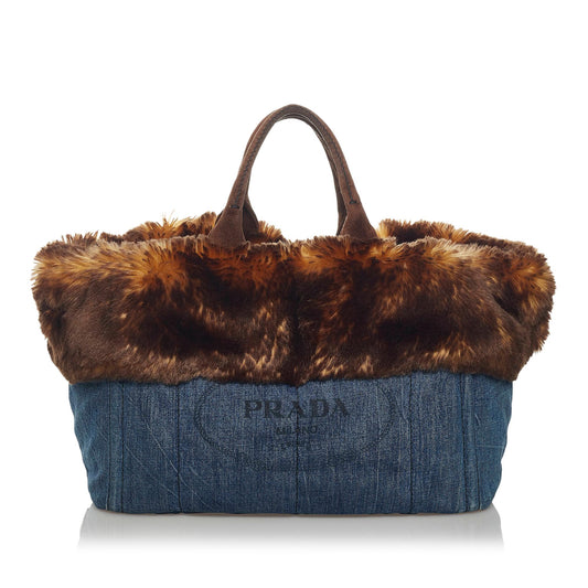 Prada Canapa Logo Tote Handbag Style 3 - Rovelle Bags