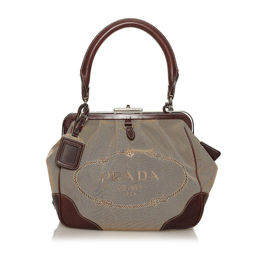 Prada Canapa Logo Frame Handbag Style 3 - Rovelle Bags