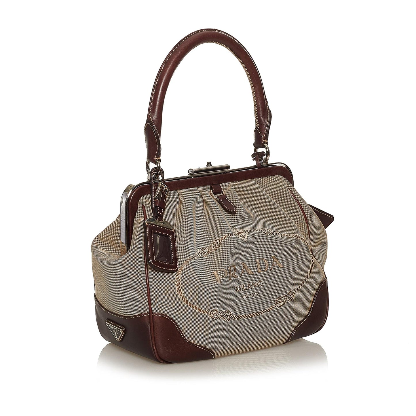 Prada Canapa Logo Frame Handbag Style 3 - Rovelle Bags
