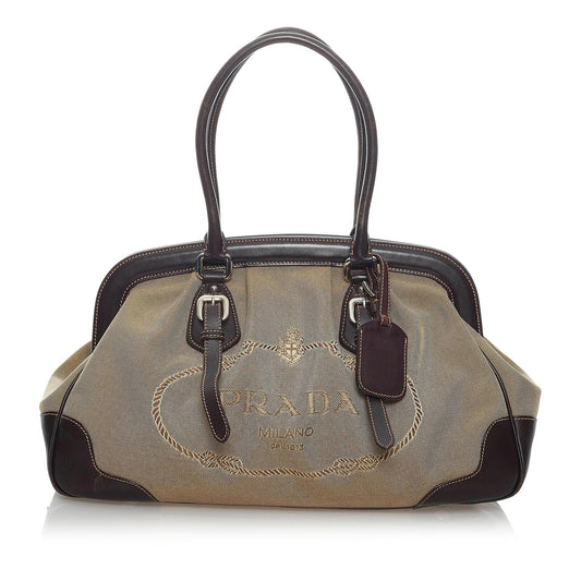 Prada Canapa Logo Frame Handbag Style 2 - Rovelle Bags
