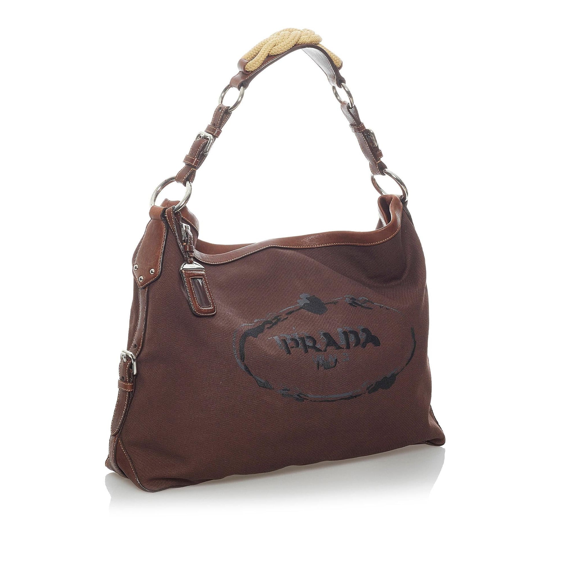 Prada Canapa Logo Nylon Shoulder Bag - Rovelle Bags